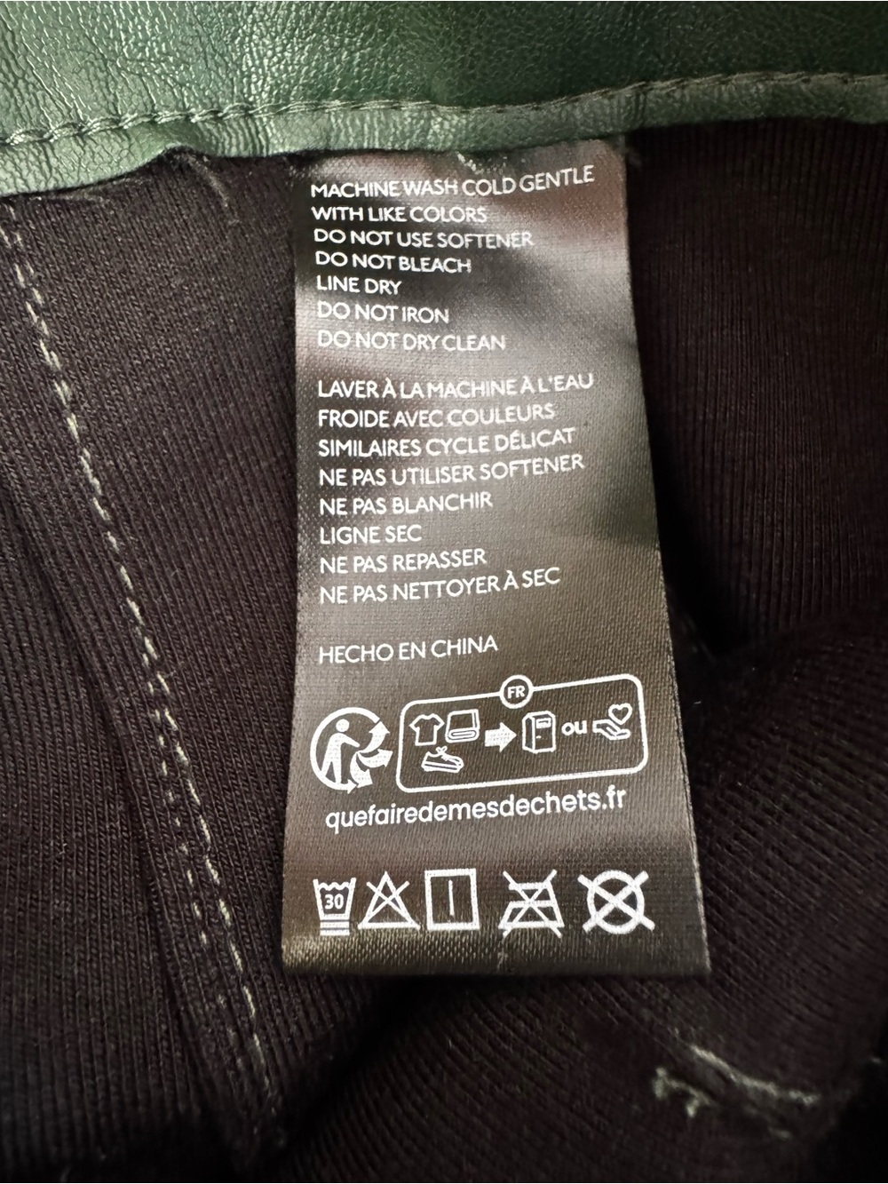 Anthropologie Maeve The Colette Faux Viscose Leather Wide-Leg Pants Green Sz 32 - Picture 6 of 9